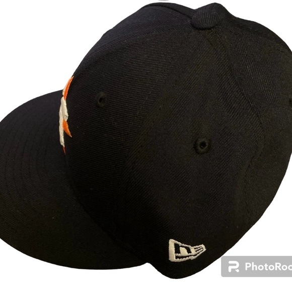 Houston Astros Official MLB Game Worn New Era Baseball Cap Navy Blue Size 6 7/8 - Picture 3 of 7